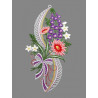 Dekorativer Blütenzweig aus Plauener Spitze in lia
