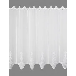 Plauener Stickerei Kurzgardine Ricarda in weiß