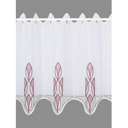 Kurzgardine Ricarda in grau-rotbraun