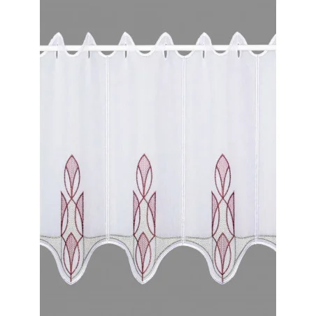 Kurzgardine Ricarda in grau-rotbraun