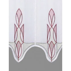 Kurzgardine Ricarda in grau-rotbraun detailbild