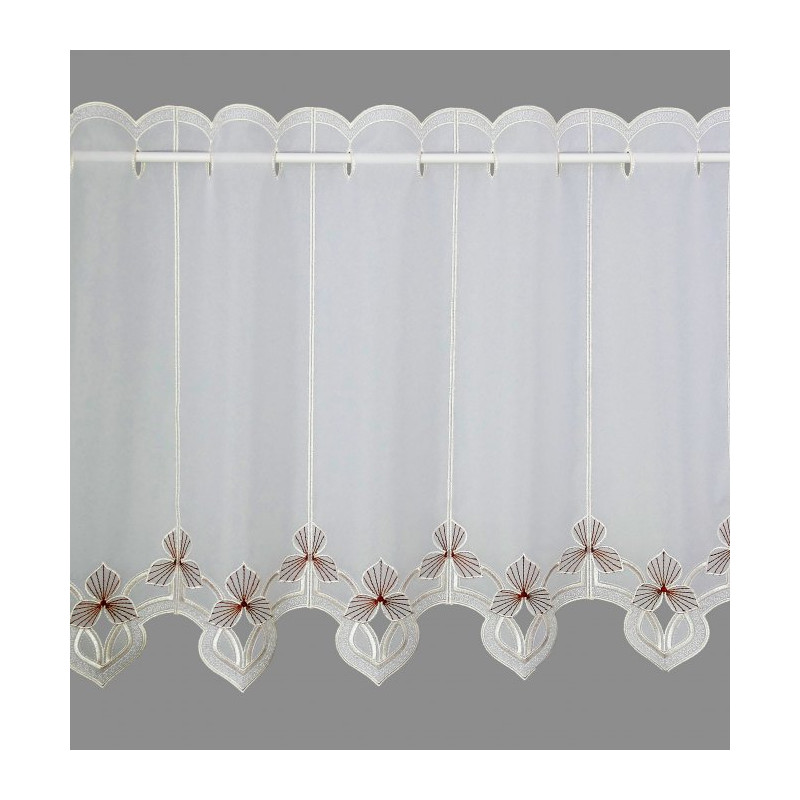 Ansprechend bestickter Kurzstore Liliane in sekt-rotbraun 55 cm