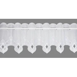 Eleganter Kurzstore Liliane in weiß Plauener Spitze 30 cm