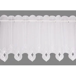 Eleganter Kurzstore Liliane in weiß Plauener Spitze 45 cm