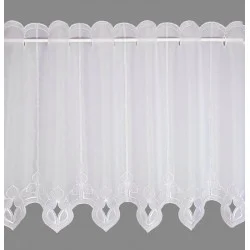 Eleganter Kurzstore Liliane in weiß Plauener Spitze 60 cm