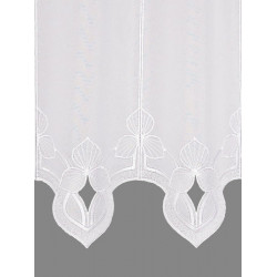 Eleganter Kurzstore Liliane in weiß Plauener Spitze Detailbild
