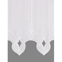 Eleganter Kurzstore Liliane in weiß Plauener Spitze Detailbild