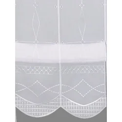 Dezent bestickte Raffgardine Hanna in weiß Detailbild