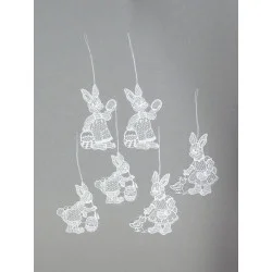 Anhänger Osterhasen aus Plauener Spitze