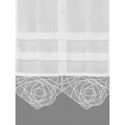 Moderne Raffgardine Suna mit Plauener Spitzenabschluss