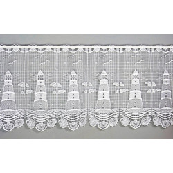 Spitzengardine Leuchtturm Dekoration