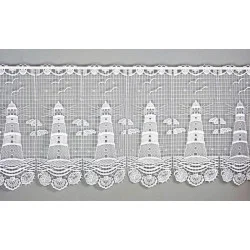 Spitzengardine Leuchtturm Dekoration