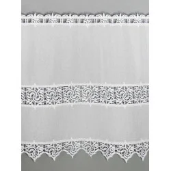 Elegante Landhausgardine Leona in weiß Detailbild