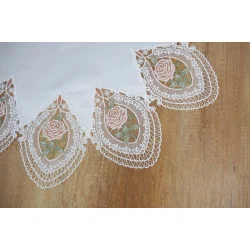 Plauener Spitzendecken Rosita in orange 80 cm rund