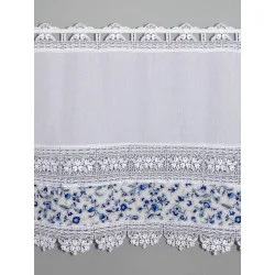 Spitzengardine Lisann in blau-weiß