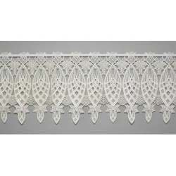 Naturfarbene Plauener Spitzengardine Jane schmal