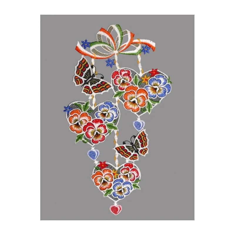 Herzen mit Stiefmütterchen