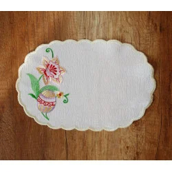 Stickereidecke Osterei in lila