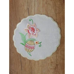 Stickereidecke Osterei in gelb