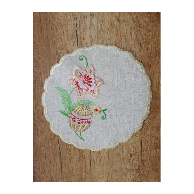 Stickereidecke Osterei in gelb