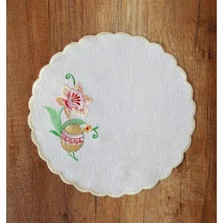 Stickereidecke Osterei in gelb