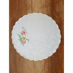 Stickereidecke Osterei in gelb