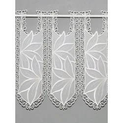 Spitzengardine Florence mit Blätterapplikationen