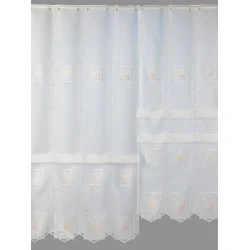 Charmante Plauener Stickerei-Raffgardine Johanna