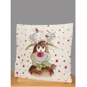 Gobelin-Kissenbezug in beige mit niedlichem Rentiermotiv