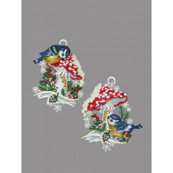 Blaumeise mit Fliegenpilz 2er Set