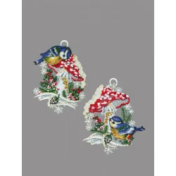 Blaumeise mit Fliegenpilz 2er Set