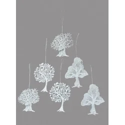 Anhänger Kleine Bäume aus Plauener Spitze Baumbehang