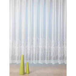 Stickereigardine Ireen in weiß-taupe