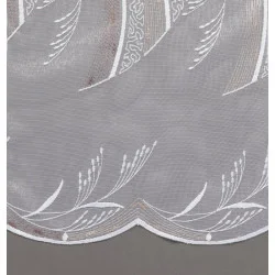 Stickereigardine Ireen in weiß-taupe detail