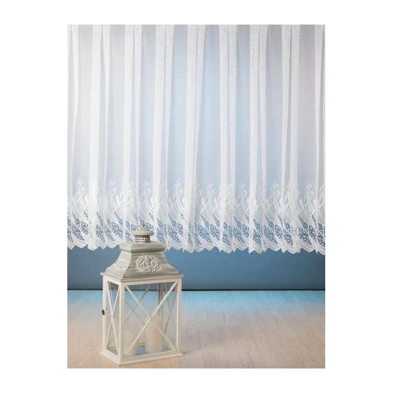 Gardine Madleen mit breiter Spitzenkante