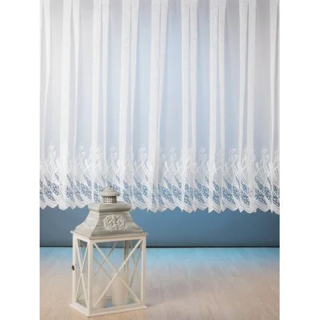 Gardine Madleen mit breiter Spitzenkante