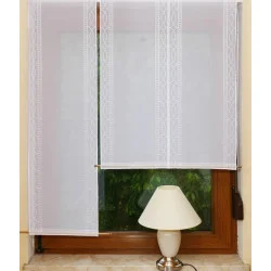 Modern und zeitlos in weiß bestickte Flächengardine in 3 Breiten