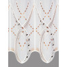 Detaillierte weiße Scheibengardine in Voile-Optik mit eleganter, braun Stickerei.