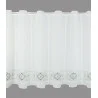 Bestickte Kurzgardine Liesel in weiß-grau gross