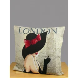 Gobelin Kissen Londoner Dame
