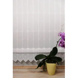 Zeitlose Raffgardine Nele mit Bohrstickerei in weiß Clipstore