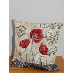 Gobelin Kissen Mohnblumen