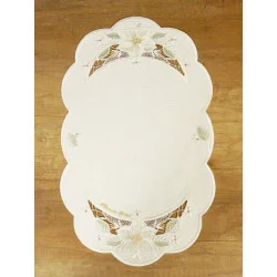 Stickerei-Tischwäsche Greta oval gelb