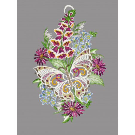 Schmetterling mit Fingerhut lila