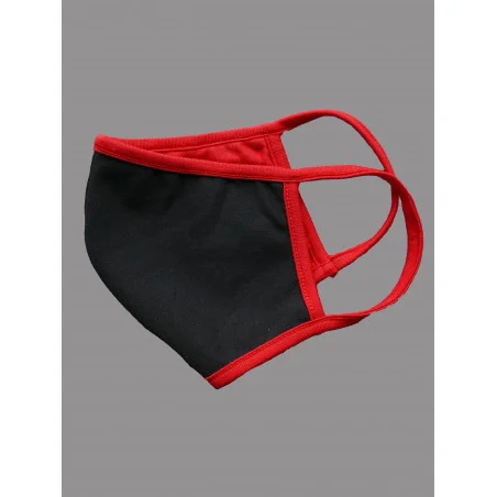 Mund-und Nasen-Maske Behelfs-Mundschutz rot-schwarz