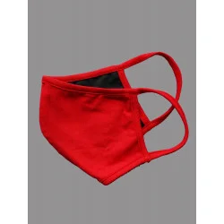 Mund-und Nasen-Maske Behelfs-Mundschutz rot-schwarz seite