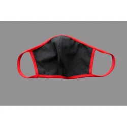 Mund-und Nasen-Maske Behelfs-Mundschutz rot-schwarz vorn