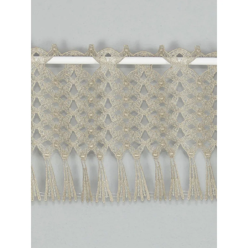 Makrame-Spitzengardine Mayla in cappuccino 20 cm