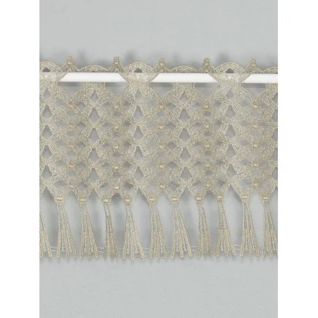 Makrame-Spitzengardine Mayla in cappuccino 20 cm