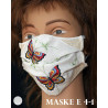 Bestickte Mund-und Nasen-Maske Behelfs-Mundschutz Schmetterlinge rot